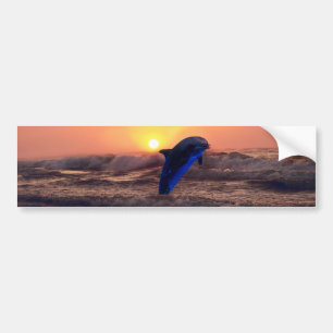 Adesivo Para Carro Golfinho no pôr do sol
