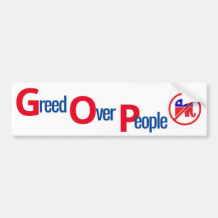 Adesivo Para Carro GOP = Pessoas com ganância