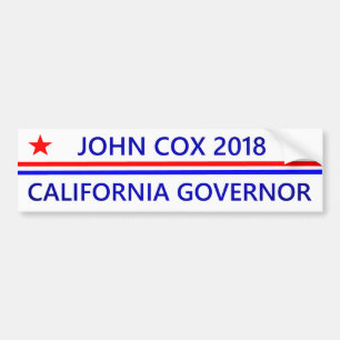 Adesivo Para Carro Governador Califórnia 2018 de John Cox