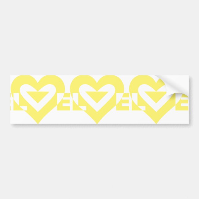Adesivo Para Carro Gráfico de Amor legal, Amarelo (Frente)