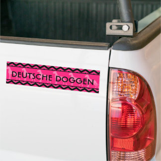 Adesivo Para Carro Great Dane rosa silhuetas pretas e texto