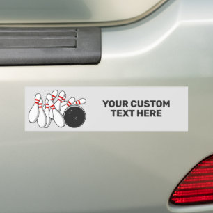 Adesivo Para Carro Greve de Boliche de Texto Personalizado