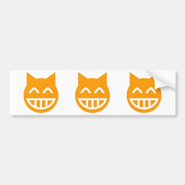 Adesivo Para Carro Grinning Emoji Cat (Frente)