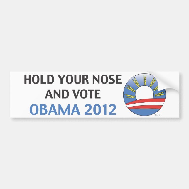 Adesivo Para Carro Guardare seu nariz e vote Obama 2012 (Frente)