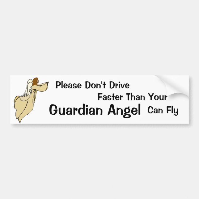 Adesivo Para Carro Guardian Angel Bumper Sticker (Frente)