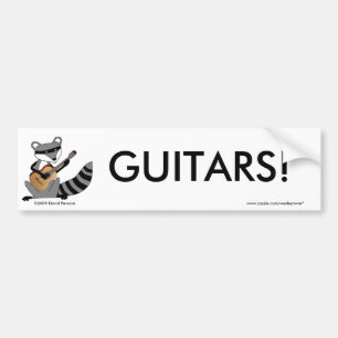 Adesivo Para Carro Guaxinim que joga a guitarra