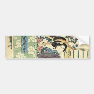 Adesivo Para Carro gueixa tradicional do quimono do jardim japonês d