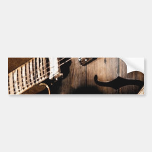 Adesivo Para Carro Guitarra ocidental de madeira da música country d