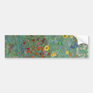 Adesivo Para Carro Gustav Klimt - Jardim do País com Girassóis