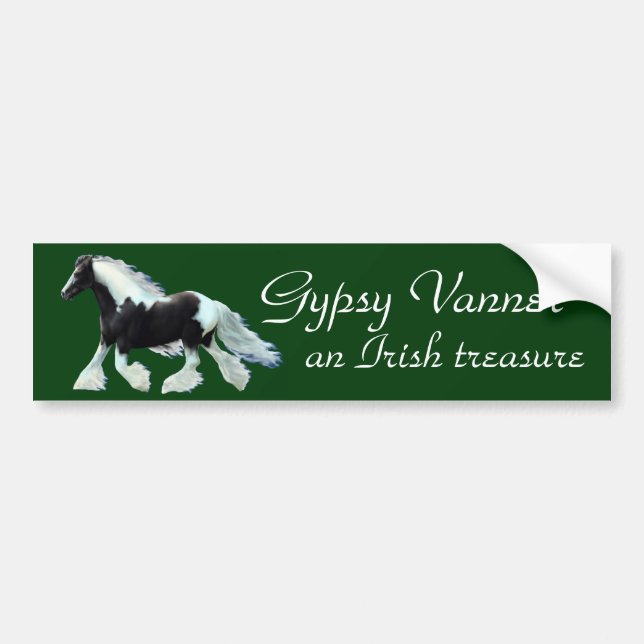 Adesivo Para Carro Gypsy Vanner, um tesouro irlandês (Frente)