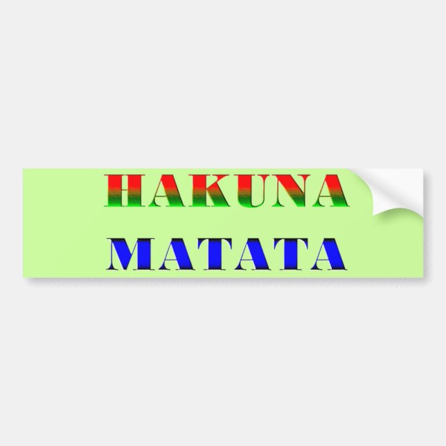 Adesivo Para Carro Hakuna Matata/frase africana para de "o presente (Frente)