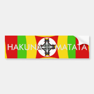 Adesivo Para Carro Hakuna Matata Rasta Cor Vermelha Ouro Verde