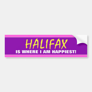 ADESIVO PARA CARRO "HALIFAX É O LUGAR ONDE EU ESTOU O MAIS FELIZ!"