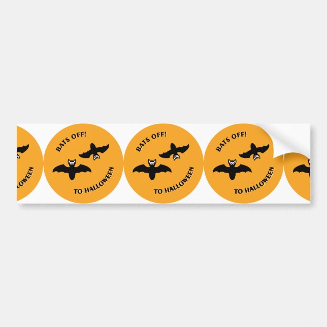 Adesivo Para Carro Halloween Bats Orange (Frente)