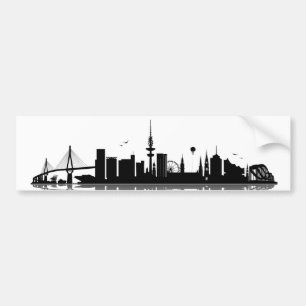 Adesivo Para Carro Hamburgo Skyline autocolante