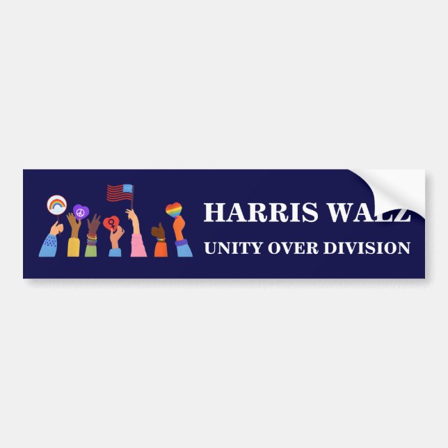 Adesivo Para Carro Harris Waltz 2024 Unity Over Division (Frente)
