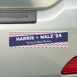 Adesivo Para Carro Harris Walz 2024 - Ninguém Está Acima Da Lei
