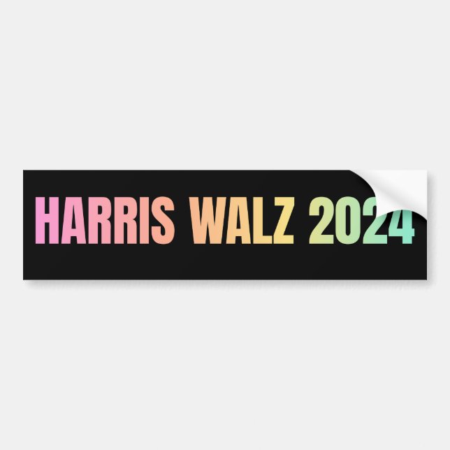 Adesivo Para Carro Harris Walz 2024 Rainbow (Frente)