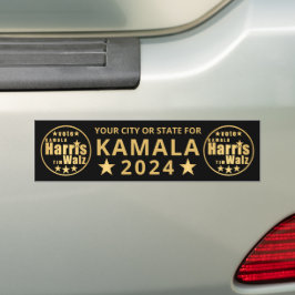 Adesivo Para Carro Harris Walz Dourado Eleição Personalizada Política