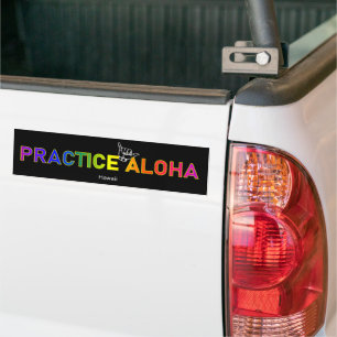 Adesivo Para Carro Havaí - Pratique Aloha Shaka (Hang solto) Pára-cho