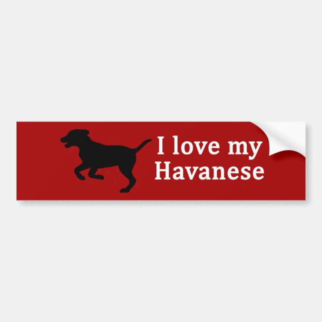 Adesivo Para Carro Havanese Dog Love (Frente)