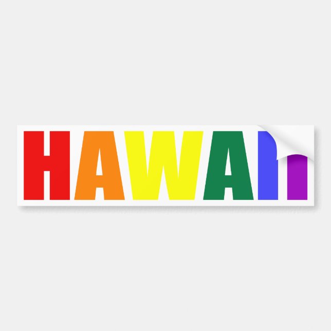 Adesivo Para Carro HAWAII em cores arco-íris (Frente)