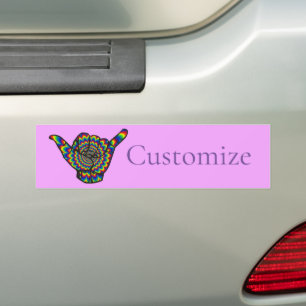 Adesivo Para Carro Hawaiian Shaka Psychedelic Thunder_Cove