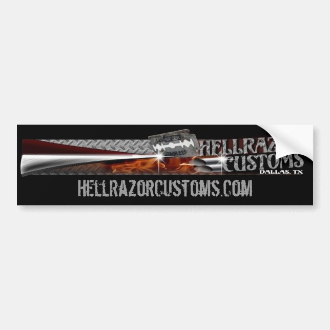 Adesivo Para Carro HellRazorCustoms.Com o autocolante no vidro (Frente)