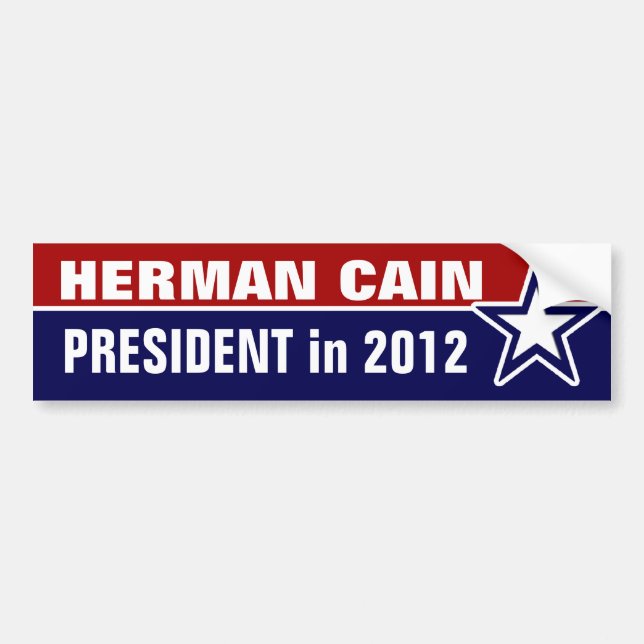 Adesivo Para Carro Herman Cain em 2012 (Frente)