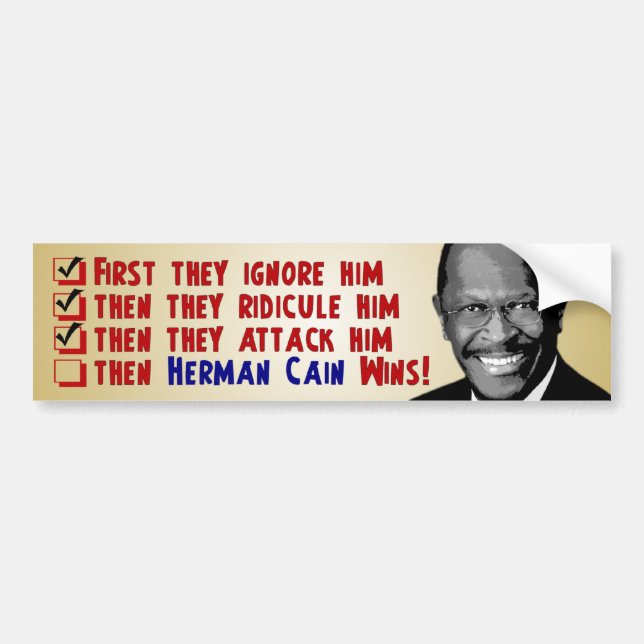 Adesivo Para Carro Herman Cain para o presidente 2012 (Frente)