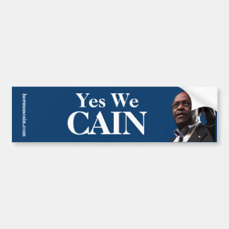 Adesivo Para Carro Herman Cain: Sim nós CAIN - fundo azul