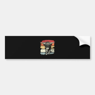 Adesivo Para Carro Highland Cow Highland Cows Retro