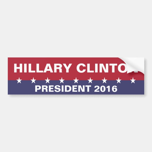 Adesivo Para Carro HILLARY CLINTON para o Presidente 2016 (Frente)