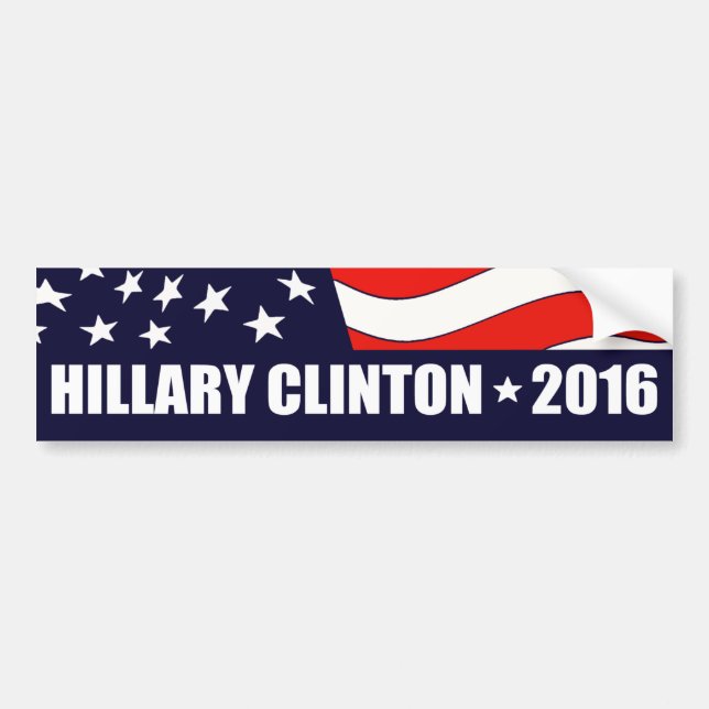 Adesivo Para Carro Hillary Clinton Presidente 2016 Bandeira Americana (Frente)