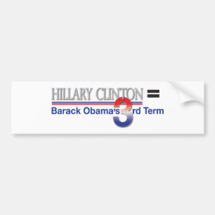 Adesivo Para Carro Hillary Clinton = termo de Barack Obama o ó