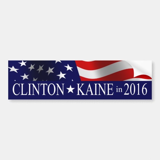 Adesivo Para Carro Hillary Clinton Tim Kaine em 2016 (Frente)