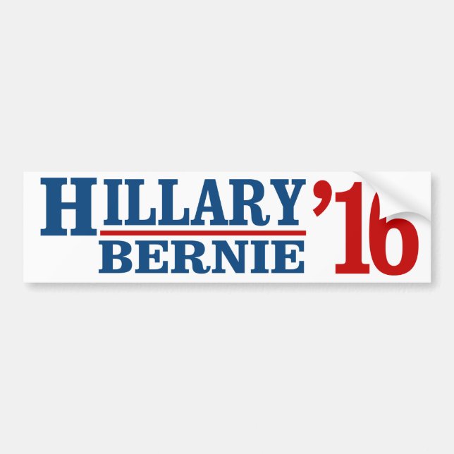 Adesivo Para Carro Hillary e Bernie 2016 - Liberal Humor -.png (Frente)