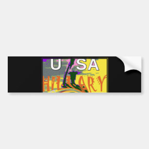 Adesivo Para Carro Hillary EUA Presidente Fortaleza Juntos ouro verme
