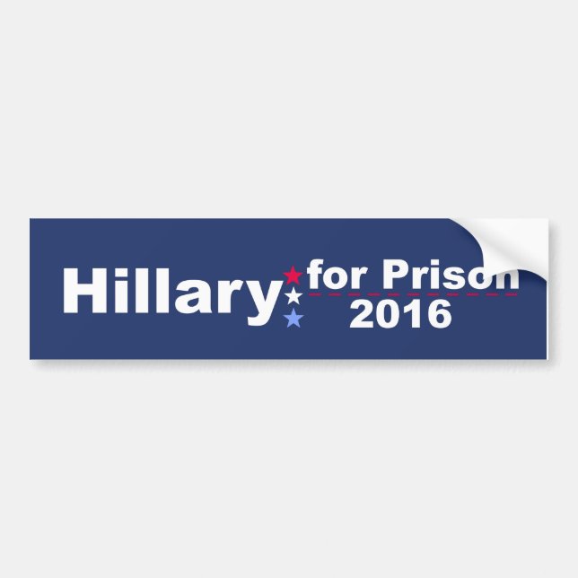 Adesivo Para Carro Hillary for Prison 2016 (Frente)
