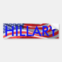 Hillary Running para presidente, bandeira american