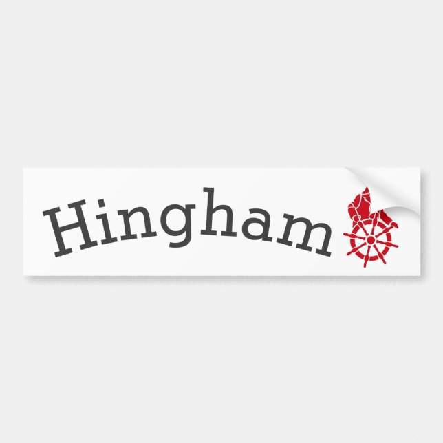 Adesivo Para Carro Hingham Massachusetts Bumper Sticker (Frente)