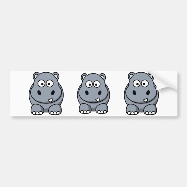 Adesivo Para Carro Hipopótamo dos desenhos animados (Frente)