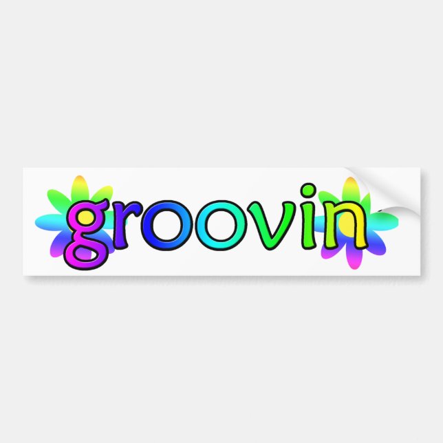 Adesivo Para Carro Hippie Groovin Bumper Sticker (Frente)