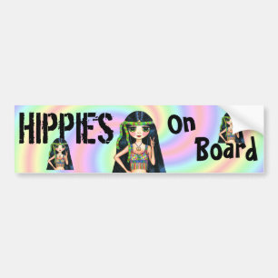 Adesivo Para Carro Hippies no Conselho Engraçado Sinal de Paz do Pin