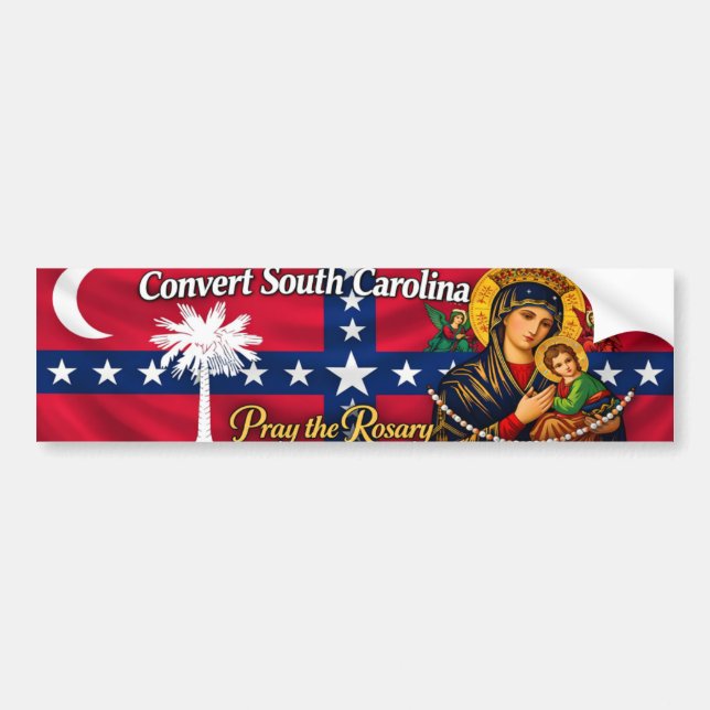 Adesivo Para Carro Historical Convert South Carolina Bumper Sticker (Frente)