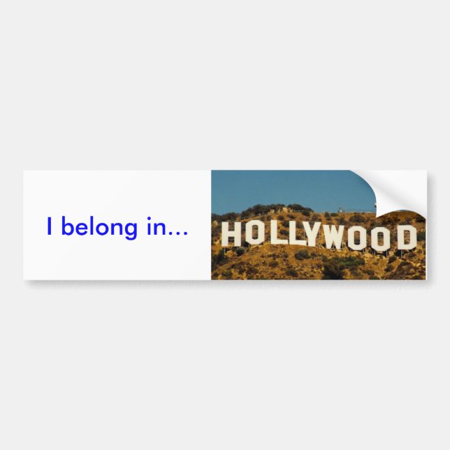 Adesivo Para Carro hollywood, eu pertenço em… (Frente)