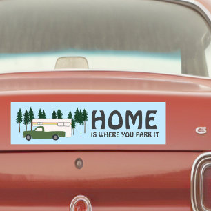 Adesivo Para Carro HOME IS WHERE YOU PARK IT truck camper RVing
