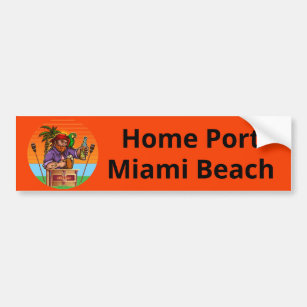 Adesivo Para Carro Home Port Miami Beach Beer Time - Engraçado