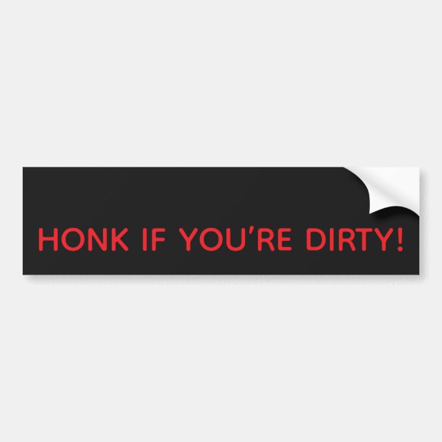 ADESIVO PARA CARRO HONK IF YOU’RE DIRTY! BUMPER STICKER (Frente)