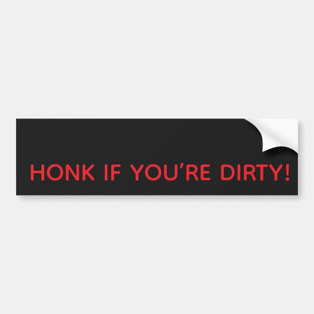 ADESIVO PARA CARRO HONK IF YOU’RE DIRTY! BUMPER STICKER (Frente)